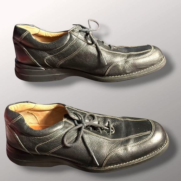 Men\'s Size 11 JOHNSTON & MURPHY Shuler Black Pebbled Leather Oxfords main image 8